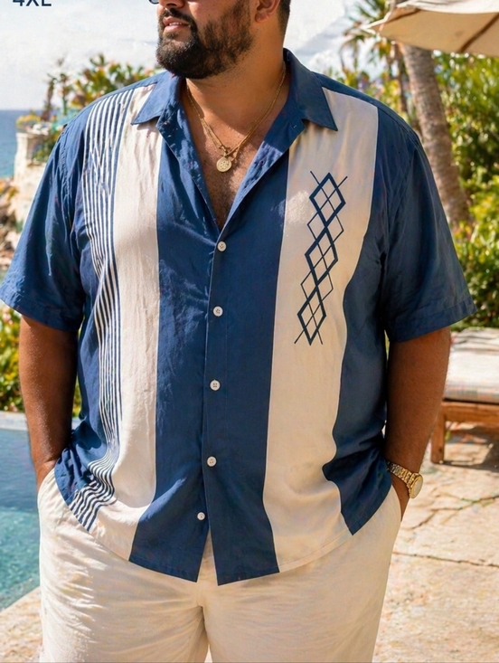 Hardaddy Other - Hardaddy 4XL Bowling Shirt Blue White Retro Resort Sopranos Vibe